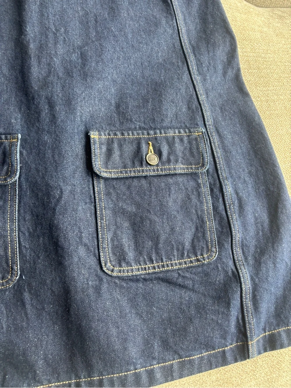NWOT J. Crew Dark Denim Shift Dress with Patch Pockets